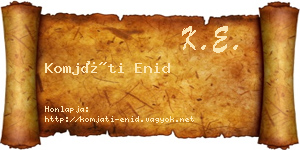 Komjáti Enid névjegykártya